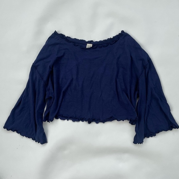 FREE PEOPLE We the Free Women’s Bird Gang Basic T-Shirt, Blue Size XS Oversized - Picture 3 of 9